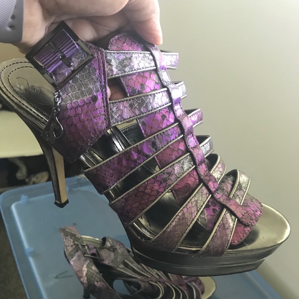 Pink and purple platform sandal